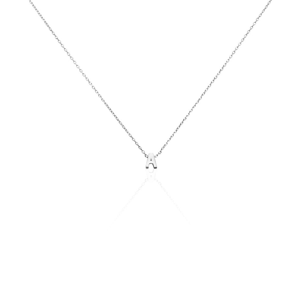Damen Collier Silber Silber 925 Buchstabe A, Collier ohne Stein