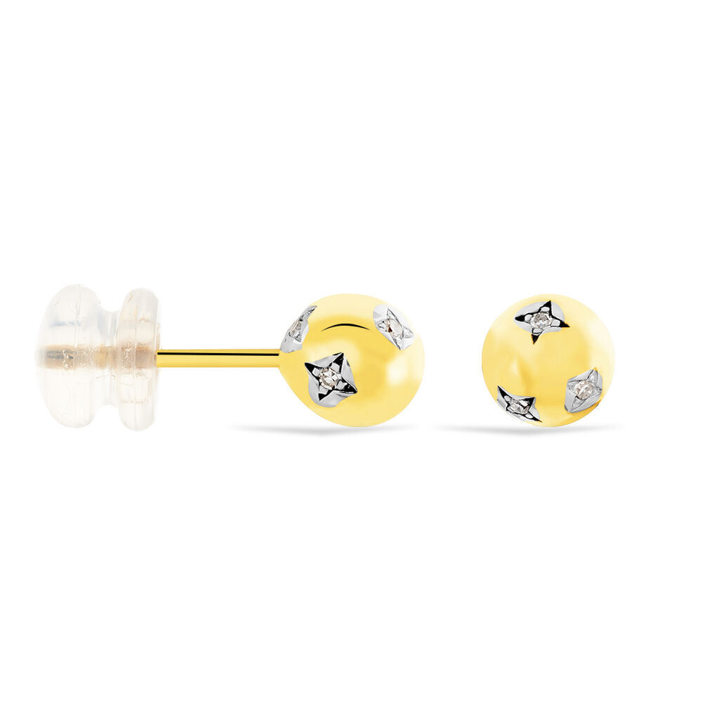 Damen Ohrstecker Gold 375 Diamant 0,07ct Stern Stella 2  - Ohrstecker Damen | OROVIVO
