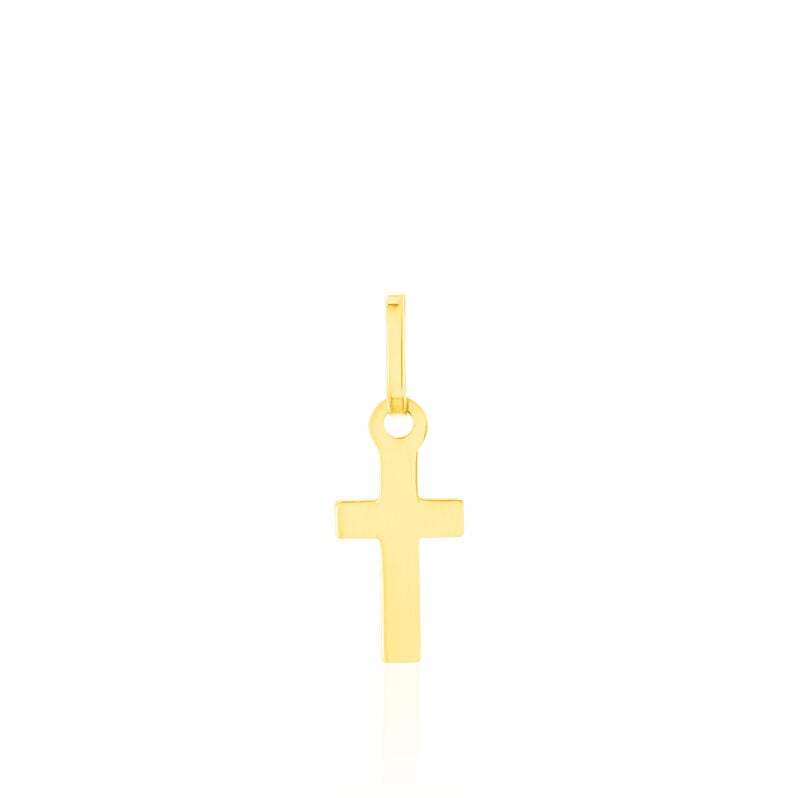 ALYSSA KREUZ 7 Unisex Anh&auml;nger Gold 333 (8 Karat) Zirkonia Wei&szlig; Religi&ouml;ses Kreuz - Schmuckanh&auml;nger Unisex | OROVIVO