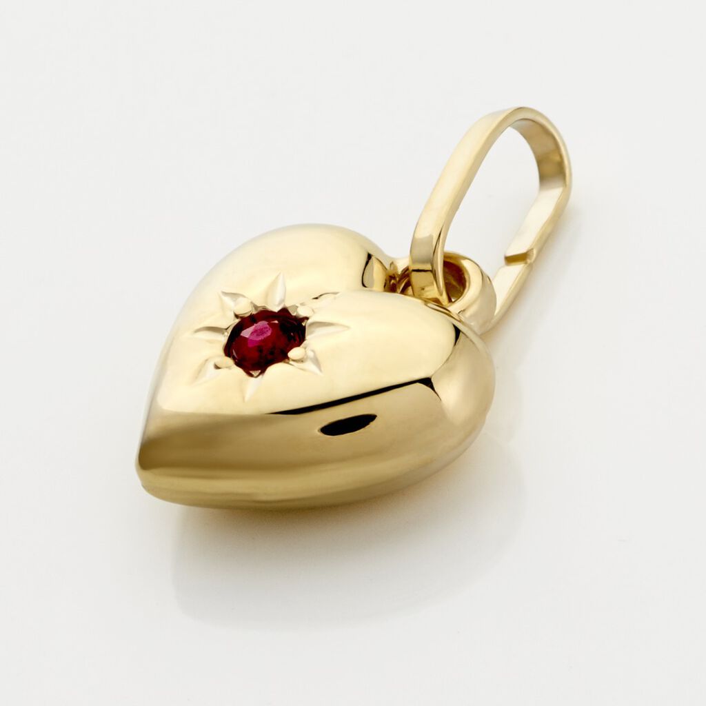Herzanh&auml;nger Gold 333 Rubin
