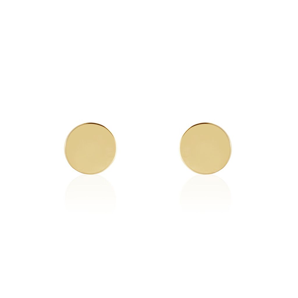 Damen Ohrstecker Gold 375 Kreis Plättchen Vajessa, Ohrstecker ohne Stein