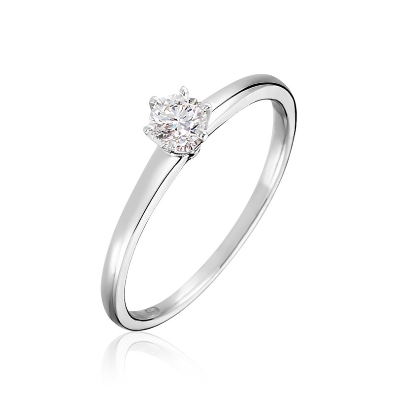 Bague Solitaire Natalia Or Blanc Diamant - Spannringe Damen | OROVIVO