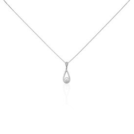 Damen Halskette Silber 925 Zirkonia Zuchtperle Katalina - Ketten mit Anhänger Damen | OROVIVO