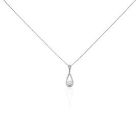 Damen Halskette Silber 925 Zirkonia Zuchtperle Katalina - Ketten mit Anhänger Damen | OROVIVO