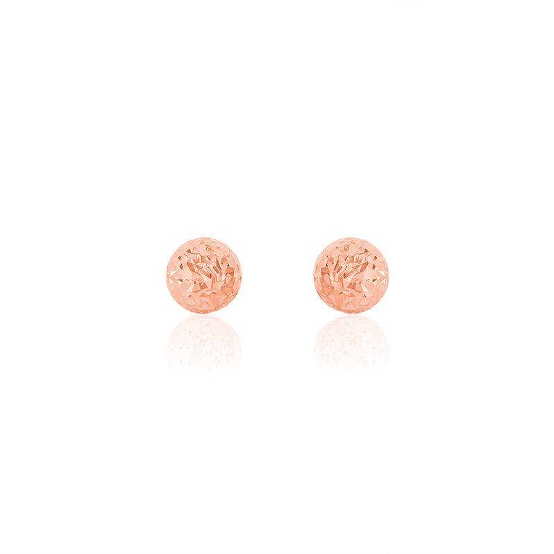 Boucles D'oreilles Puces Fidelia Boule Diamantee Or Rose - Spannringe Damen | OROVIVO