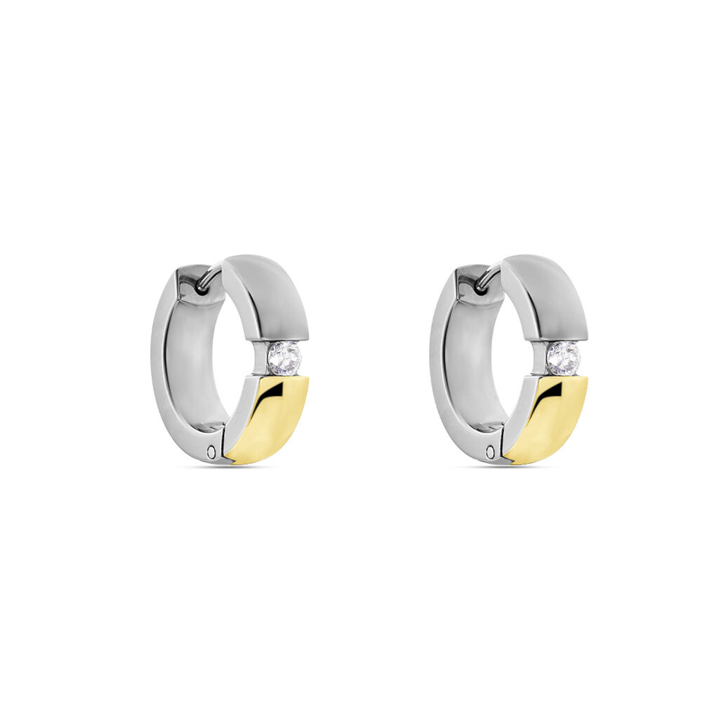 Damen Creolen Titan Bicolor Gelb/Silber  Zirkonia   Molly   - Creolen Damen | OROVIVO