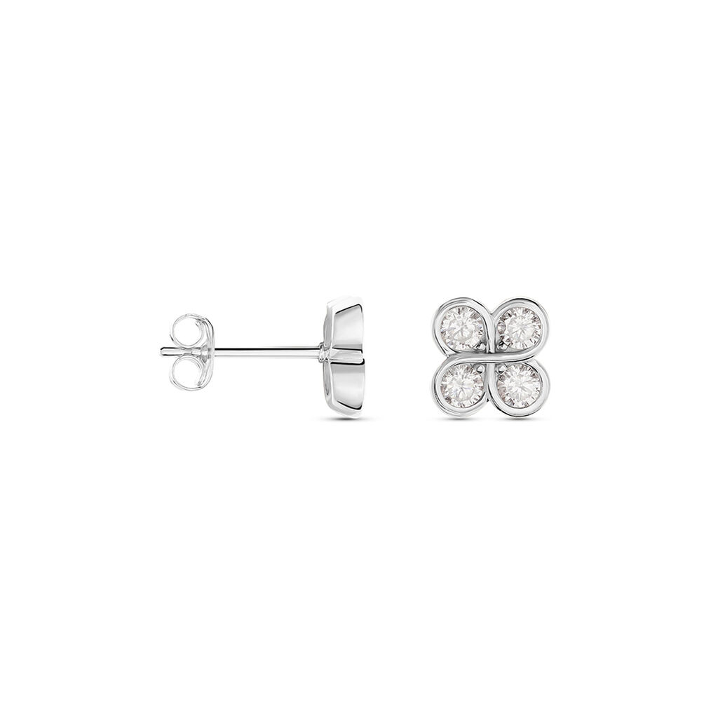 Damen Ohrstecker Silber 925 Zirkonia Kleeblatt Kaiya  - Ohrstecker Damen | OROVIVO