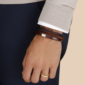 Herren Lederarmband Edelstahl  - Lederarmbänder Herren | OROVIVO