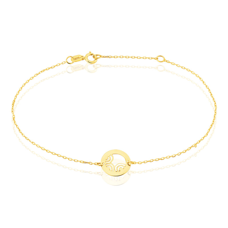 Bracelet Kimona Or Jaune Cercle Ajoure - Spannringe Damen | OROVIVO
