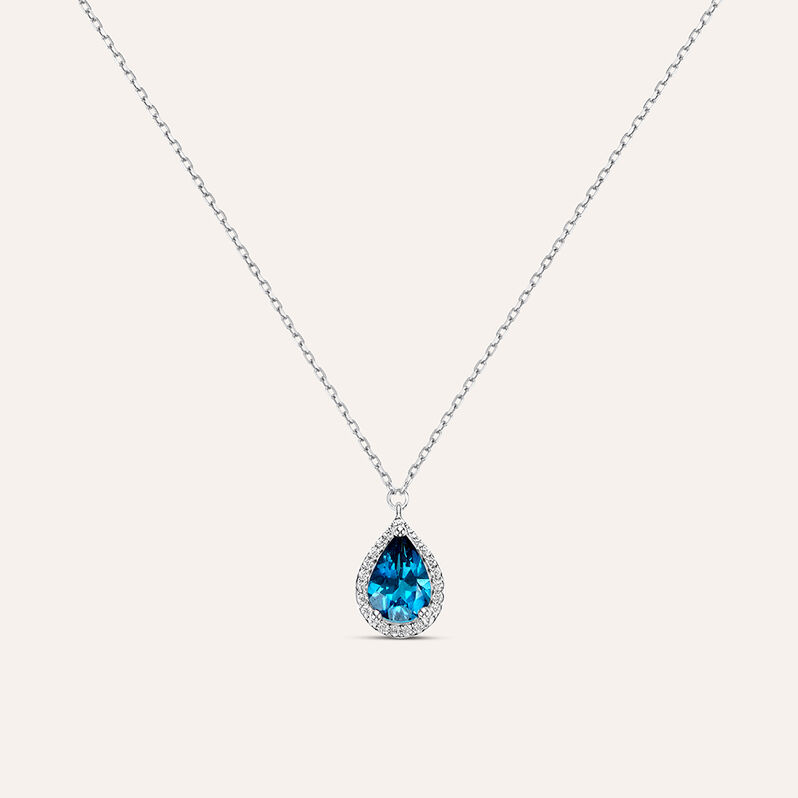 Collana Punto Luce Amélie Oro Bianco Topazio Cubic Zirconia - Spannringe Damen | OROVIVO