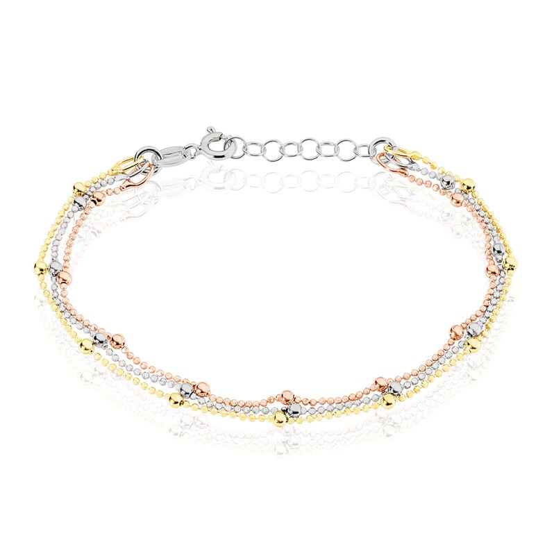 Damenarmband Kugelkette Silber 925 Tricolor  - Kugelarmbänder Damen | OROVIVO