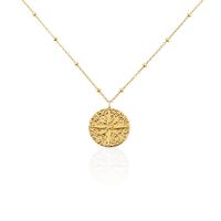 Damen Collier Edelstahl vergoldet Zirkonia Kompass Simone 1,20mm