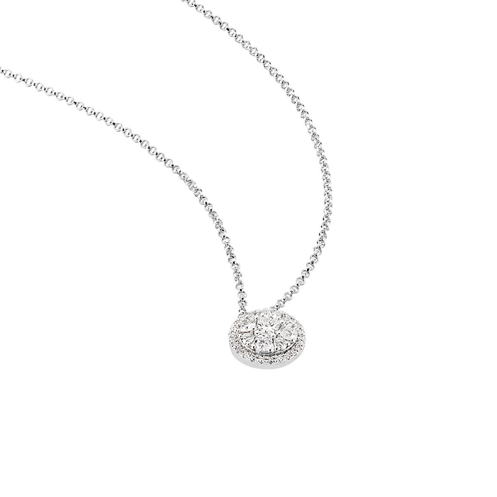 Damen Collier Weißgold 750 Diamant 0,49ct Halb - Halsketten Damen | OROVIVO