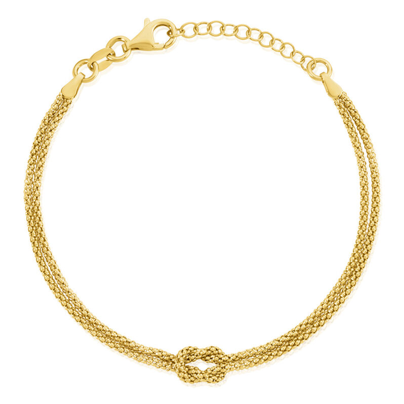 Lysandra Damen Armband Silber vergoldet 925 Knoten B 1,7 mm - Armb&auml;nder mit Anh&auml;nger Damen | OROVIVO