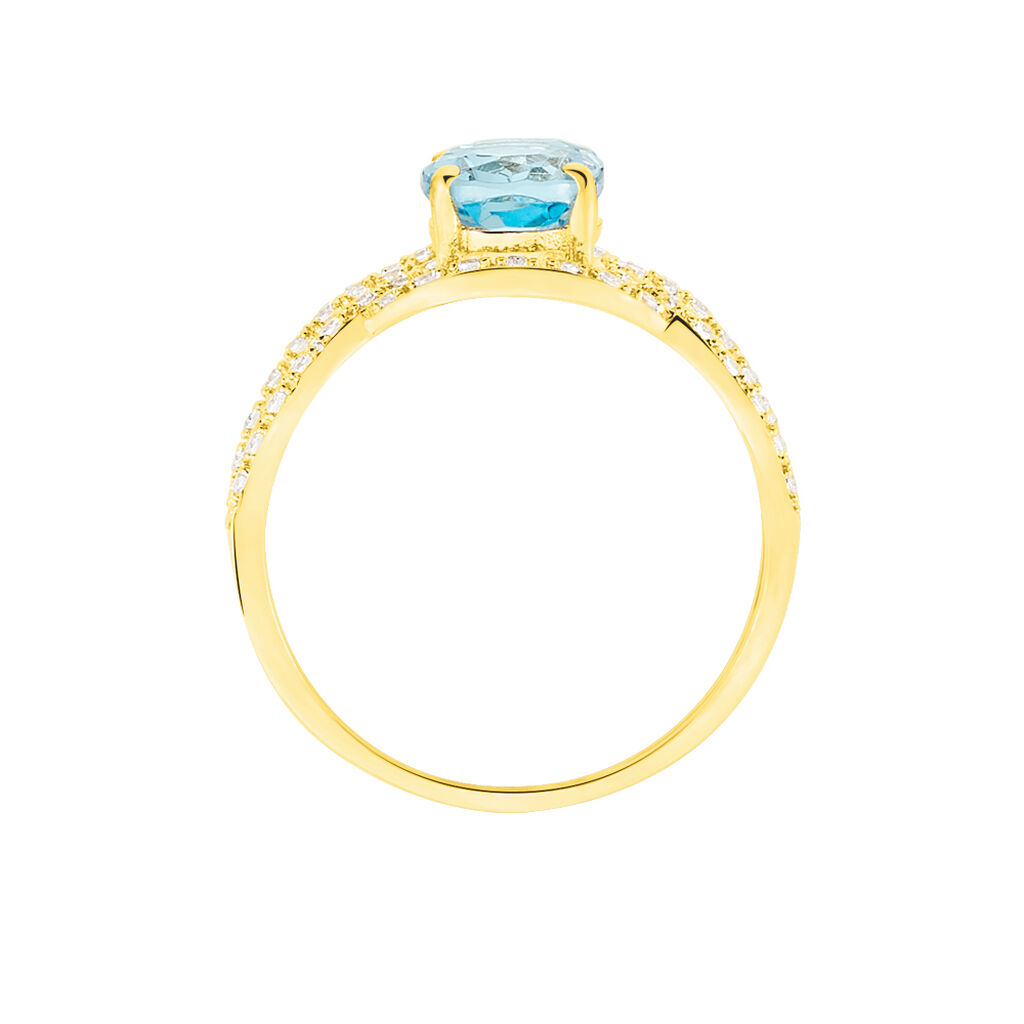 Bague Tina Or Jaune Topaze Et Oxyde De Zirconium - Spannringe Damen | OROVIVO