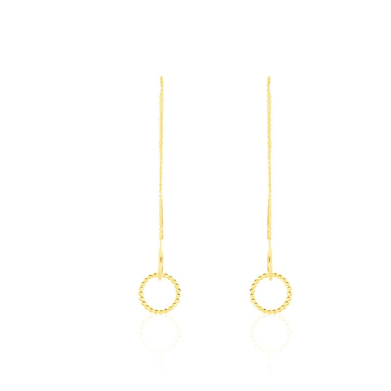 CATA Damen Ohrringe Lang Gold 375 (9 Karat) Kreis - Ohrhänger Damen | OROVIVO