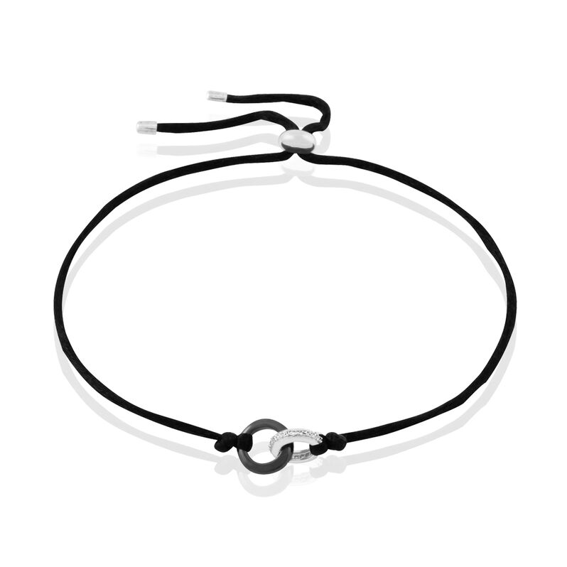 Bracelet Bernardine Or Blanc Céramique Et Oxyde De Zirconium - Spannringe Damen | OROVIVO