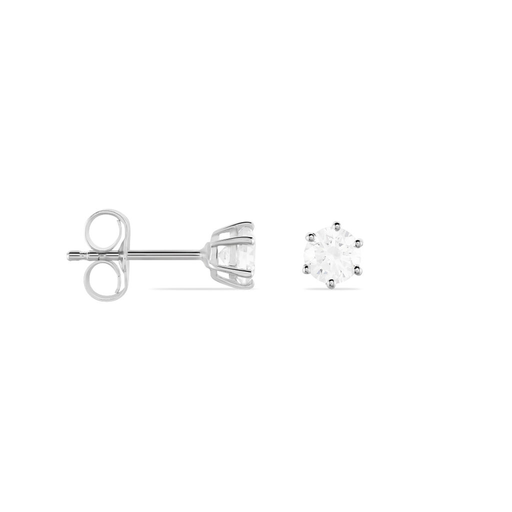 Damen Ohrstecker Weißgold 375 Zirkonia Krappe 6 5,00mm  - Ohrstecker Damen | OROVIVO