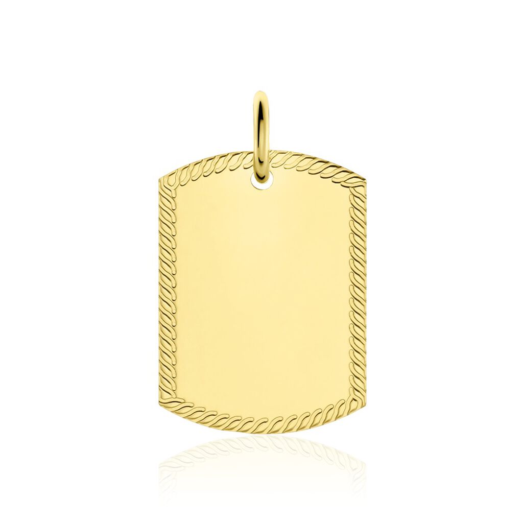 Kettenanhänger mit Gravur Gold 375 Rechteckig 15mm April, Anhänger ohne Stein