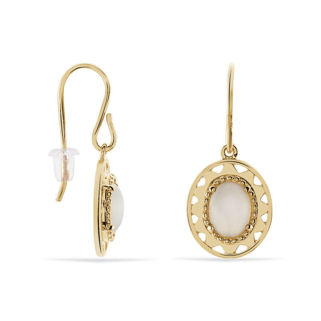 Boucles D'oreilles Plaque Or Li-nei Pendantes Ovales - Spannringe Damen | OROVIVO