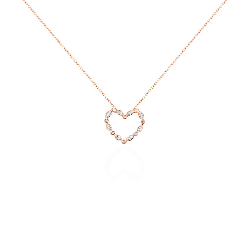 Collier Or Rose Elandina Coeur Ajoure Di - Spannringe Damen | OROVIVO