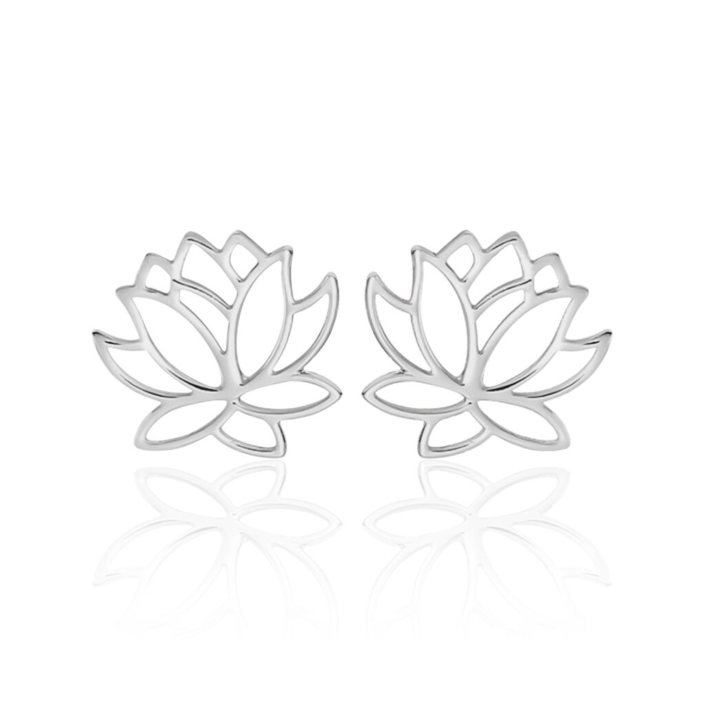 Damen Ohrstecker Silber 925 Rhodiniert Lotus - Ohrstecker Damen | OROVIVO