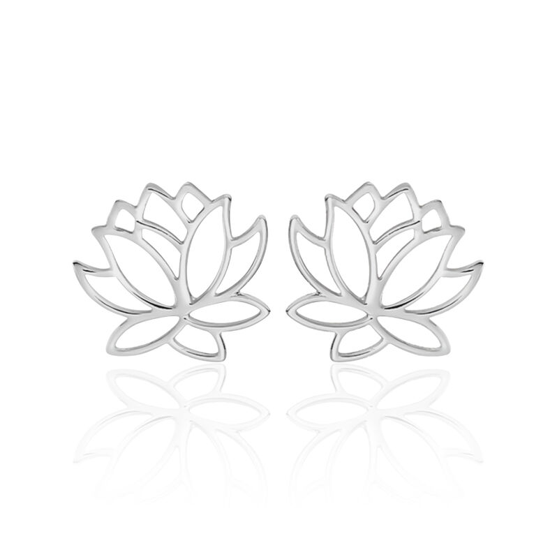 Damen Ohrstecker Silber 925 Rhodiniert Lotus - Ohrstecker Damen | OROVIVO