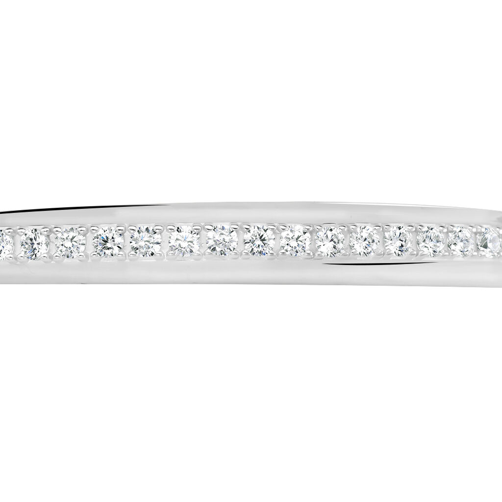 Damen Armreif / Armspange Silber 925 Zirkonia Wei&szlig;