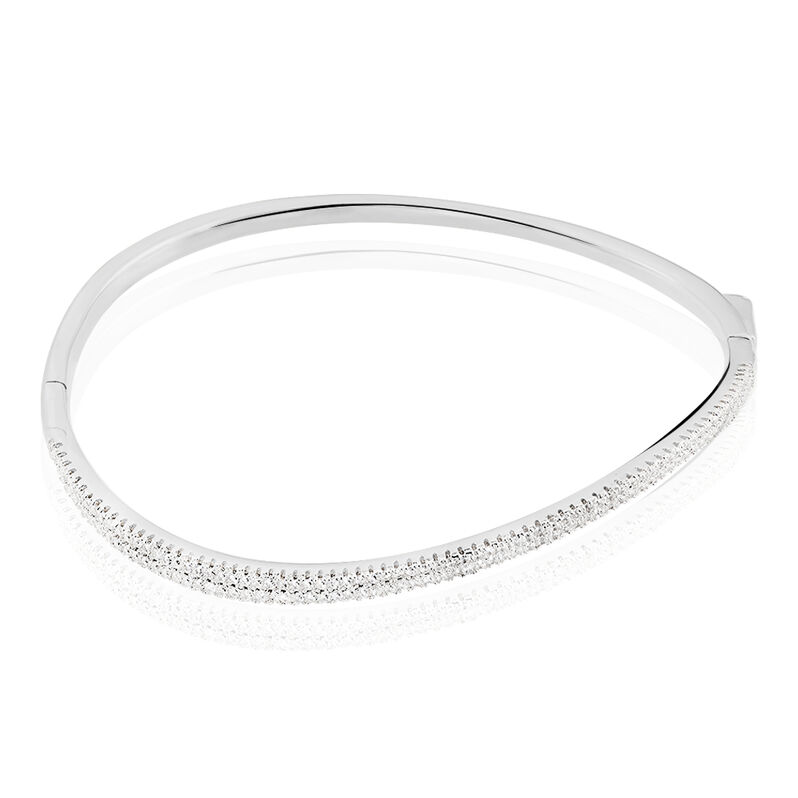 Bracelet Jonc Rigide Chloe Argent Rhodie - Spannringe Damen | OROVIVO