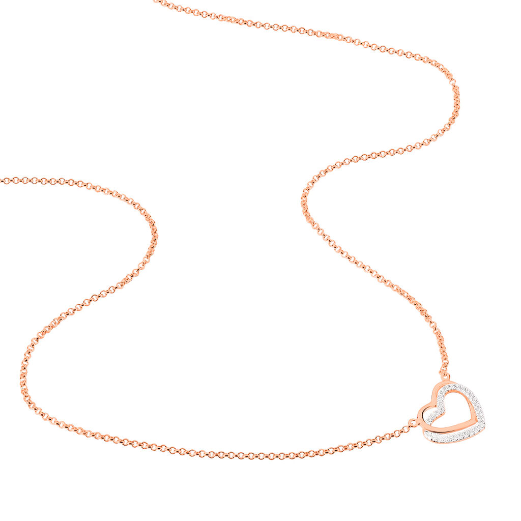 Damen Halskette Silber 925 Rosé Vergoldet Herz - Herzketten Damen | OROVIVO