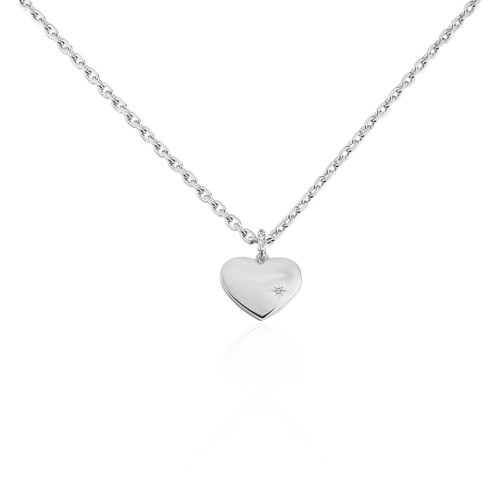 ALESA MEDAILLON 2 Damen Collier Silber 925 Herz, Collier ohne Stein
