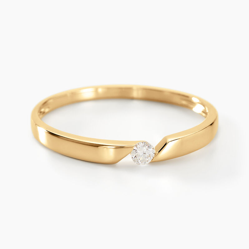Bague Solitaire Anilie Or Jaune Diamant - Spannringe Damen | OROVIVO