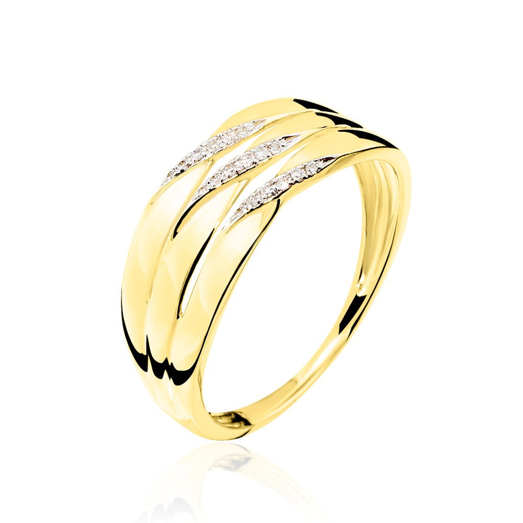NESIBE Damen Ring Gold 375 (9 Karat) Diamant Wei&szlig; 0,02 ct Spiralf&ouml;rmig