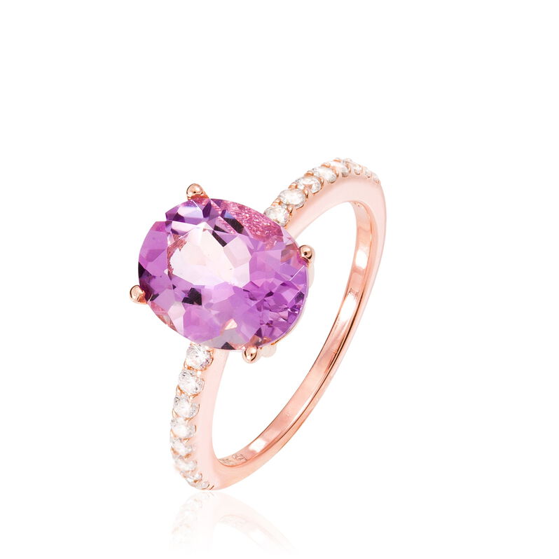 Bague Ilanit Argent Rose Oxyde De Zirconium - Spannringe Damen | OROVIVO