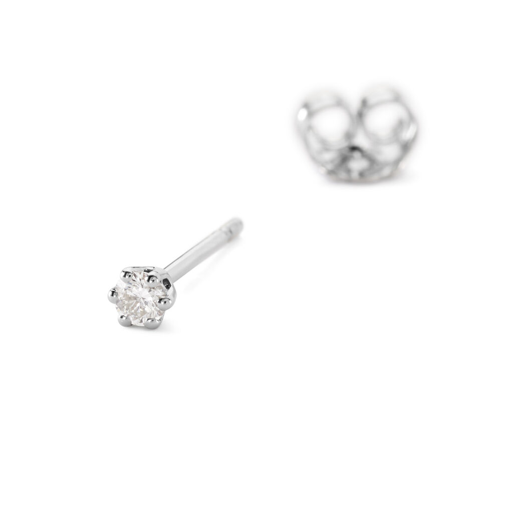 MONOPOLI Damen Ohrstecker Wei&szlig;gold 585 (14 Karat) Diamant Wei&szlig; 0,11 ct