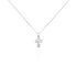 Damen Collier Silber 925 Zirkonia Wei&szlig; Religi&ouml;ses Kreuz