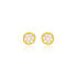PASTILLE Damen Ohrstecker Gold 375 (9 Karat) Zirkonia Wei&szlig; Kreis
