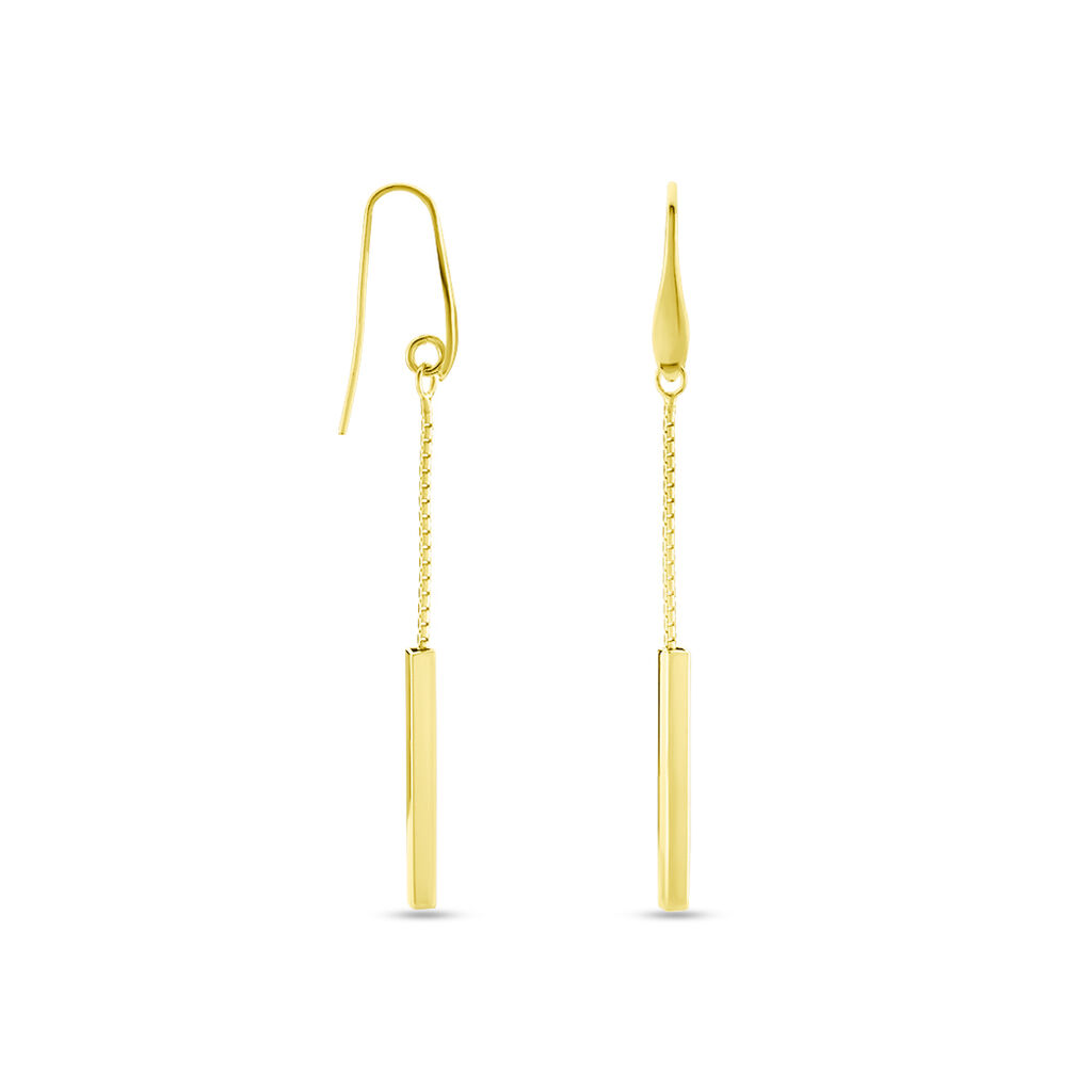 SEVDA Damen Ohrringe Lang Silber vergoldet 925 Balken