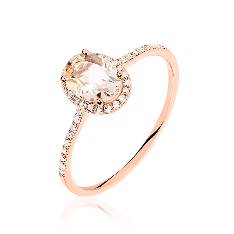 Bague Solitaire Deana Or Rose Morganite Et Diamant - Spannringe Damen | OROVIVO