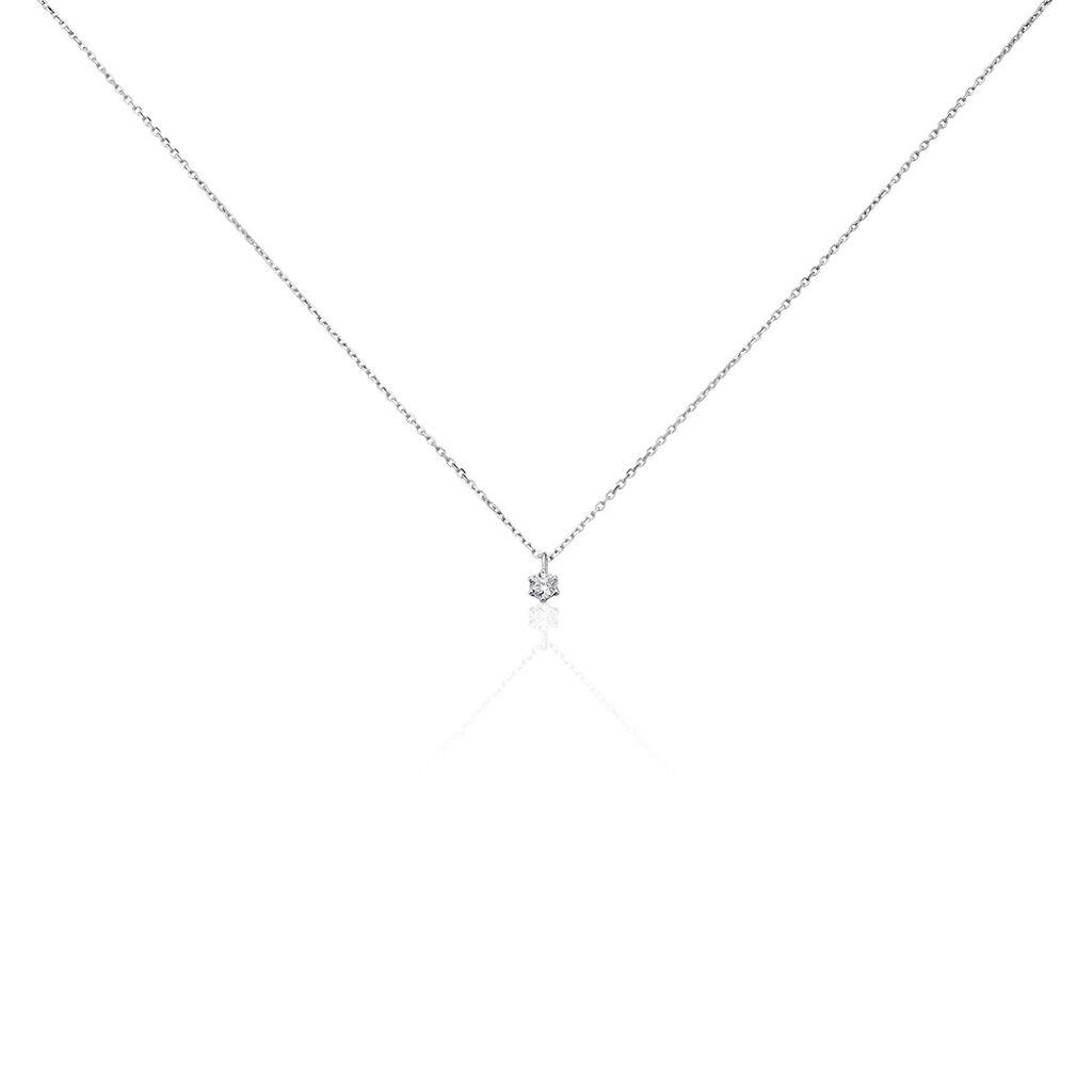 Monopoli Damen Collier Weißgold 750 (18 Karat) Diamant Weiß 0,16 ct, Collier mit Stein