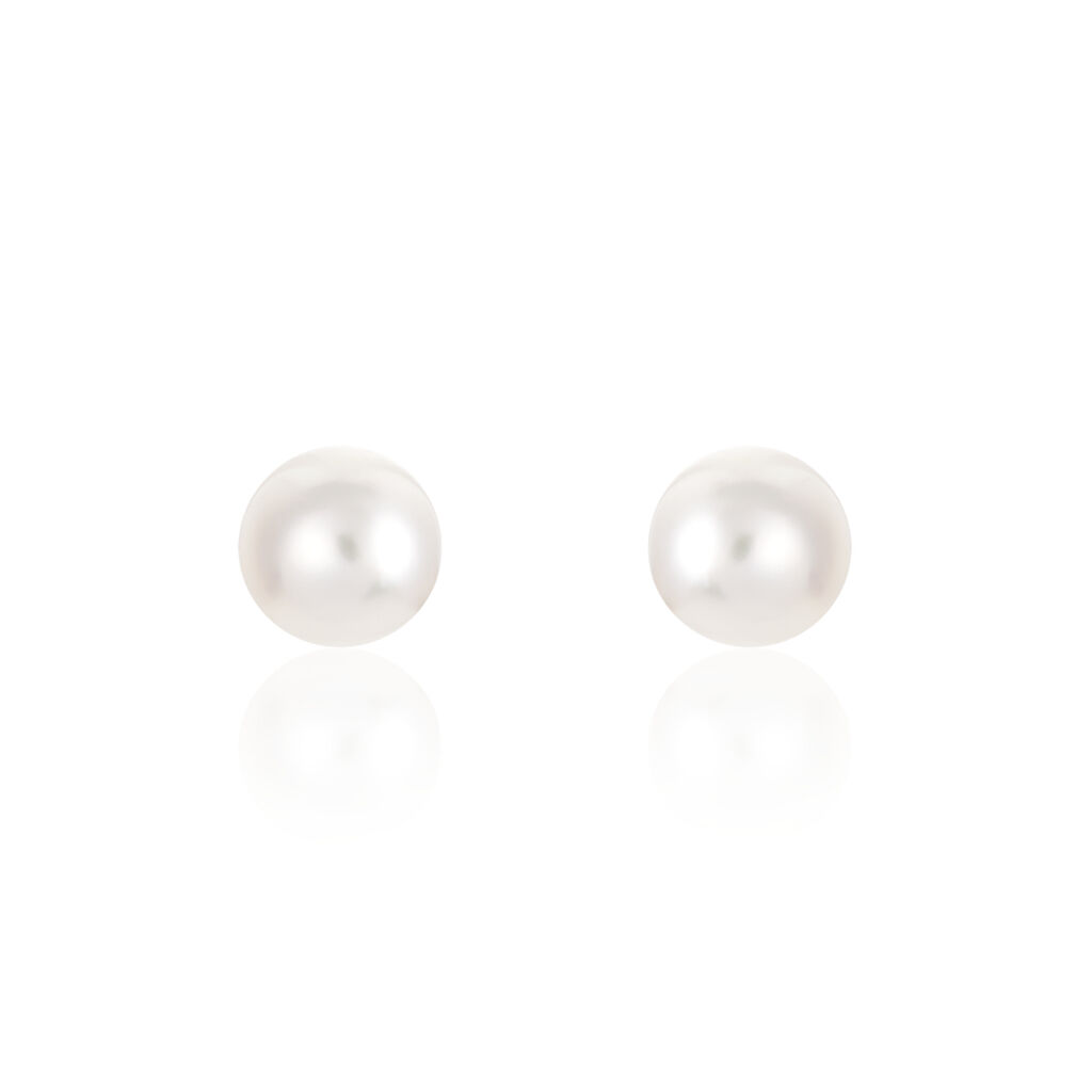 KESA PERLE BUTTON Damen Ohrstecker Gold 375 (9 Karat) Zuchtperle Perlmutt Ball