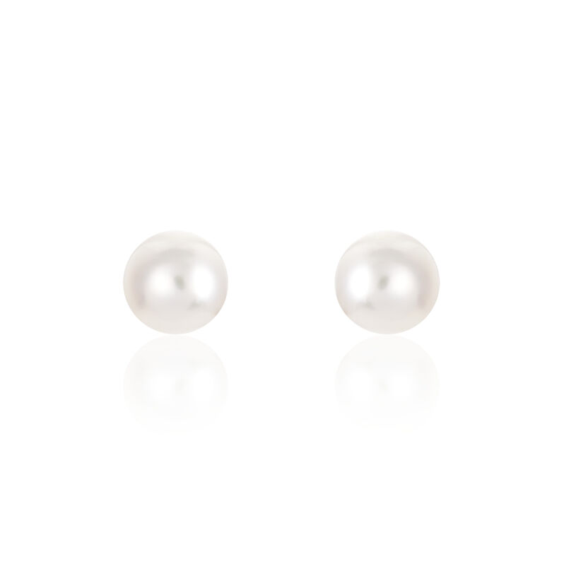 KESA PERLE BUTTON Damen Ohrstecker Gold 375 (9 Karat) Zuchtperle Perlmutt Ball - Ohrstecker Damen | OROVIVO