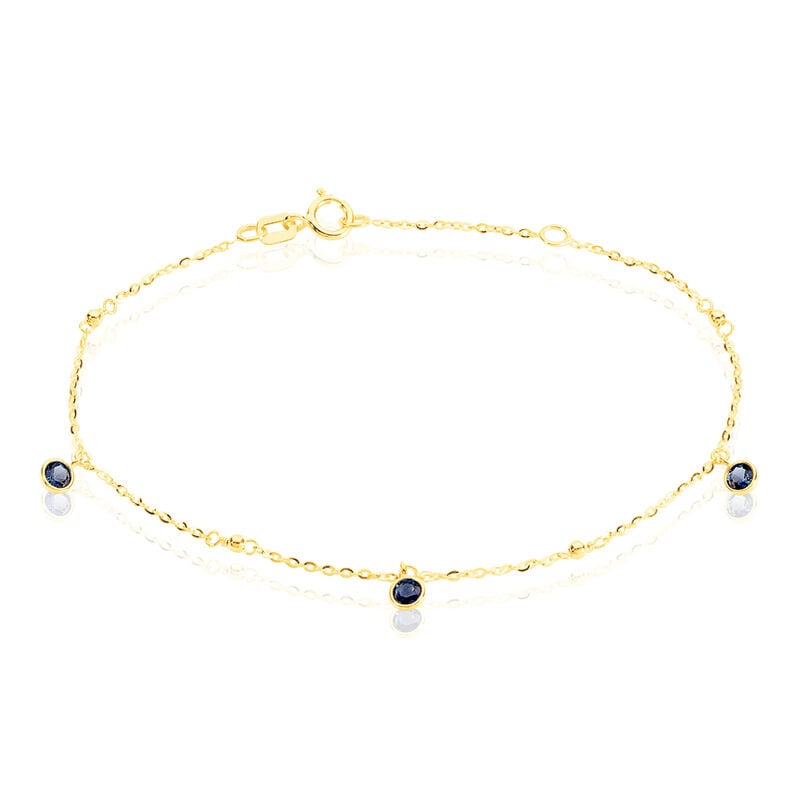 TALILA 1 Damen Armband Gold 375 (9 Karat) Zirkonia Blau 0,11 ct Kreis - Armb&auml;nder mit Anh&auml;nger Damen | OROVIVO