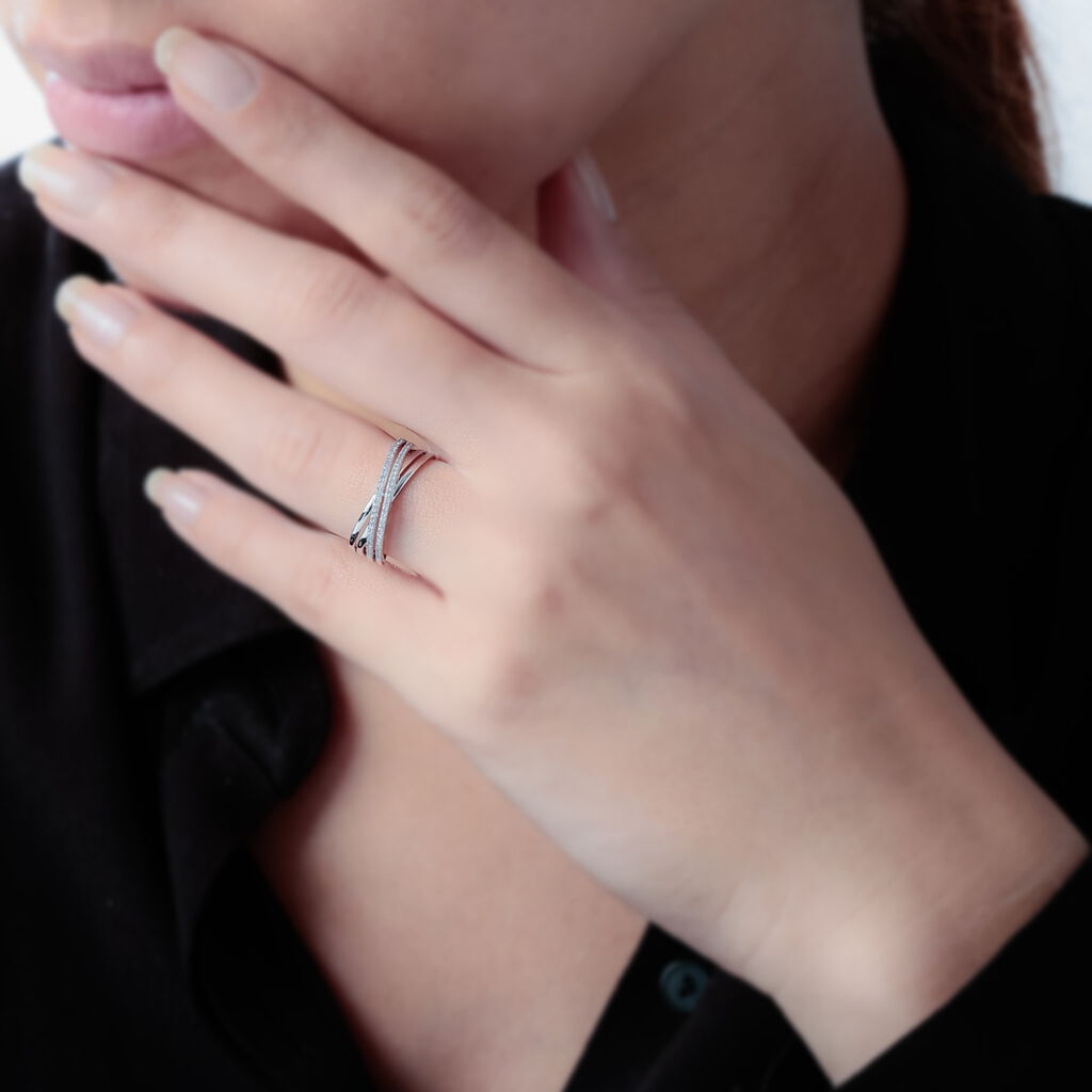 Bague Julianne Or Blanc Diamant Divers - Spannringe Damen | OROVIVO