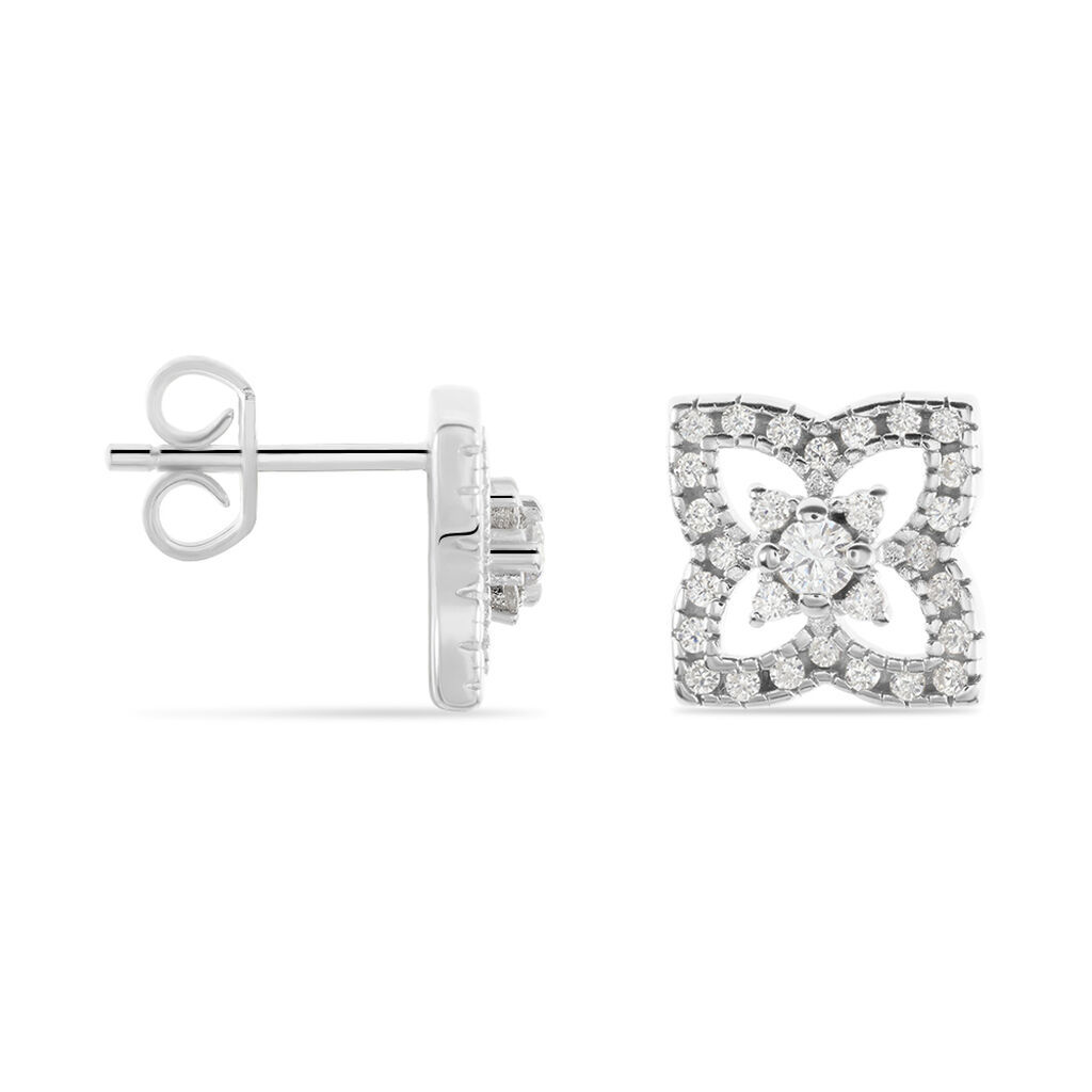 MINA Damen Ohrstecker Silber 925 Zirkonia Wei&szlig; 0,48 ct Schmetterling