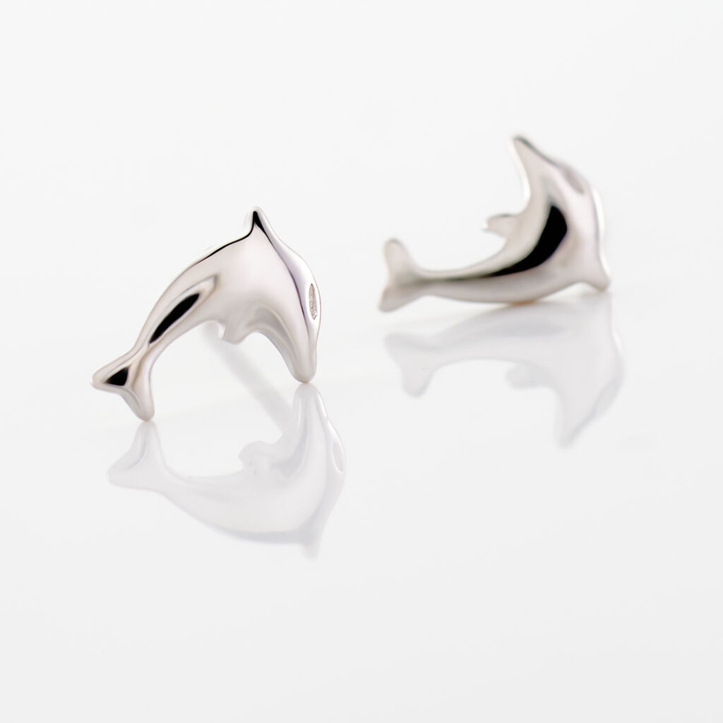 FLIPPY 1 Kinder Ohrstecker Silber 925 Delfin