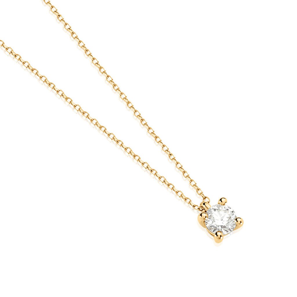 VICTORIA Damen Collier Gold 585 (14 Karat) Diamant Weiß 0,52 ct, Collier mit Stein