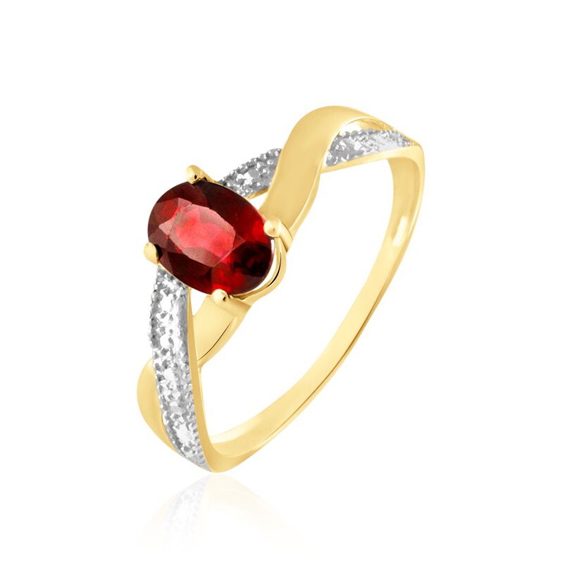 Bague Candice Or Jaune Grenat - Spannringe Damen | OROVIVO