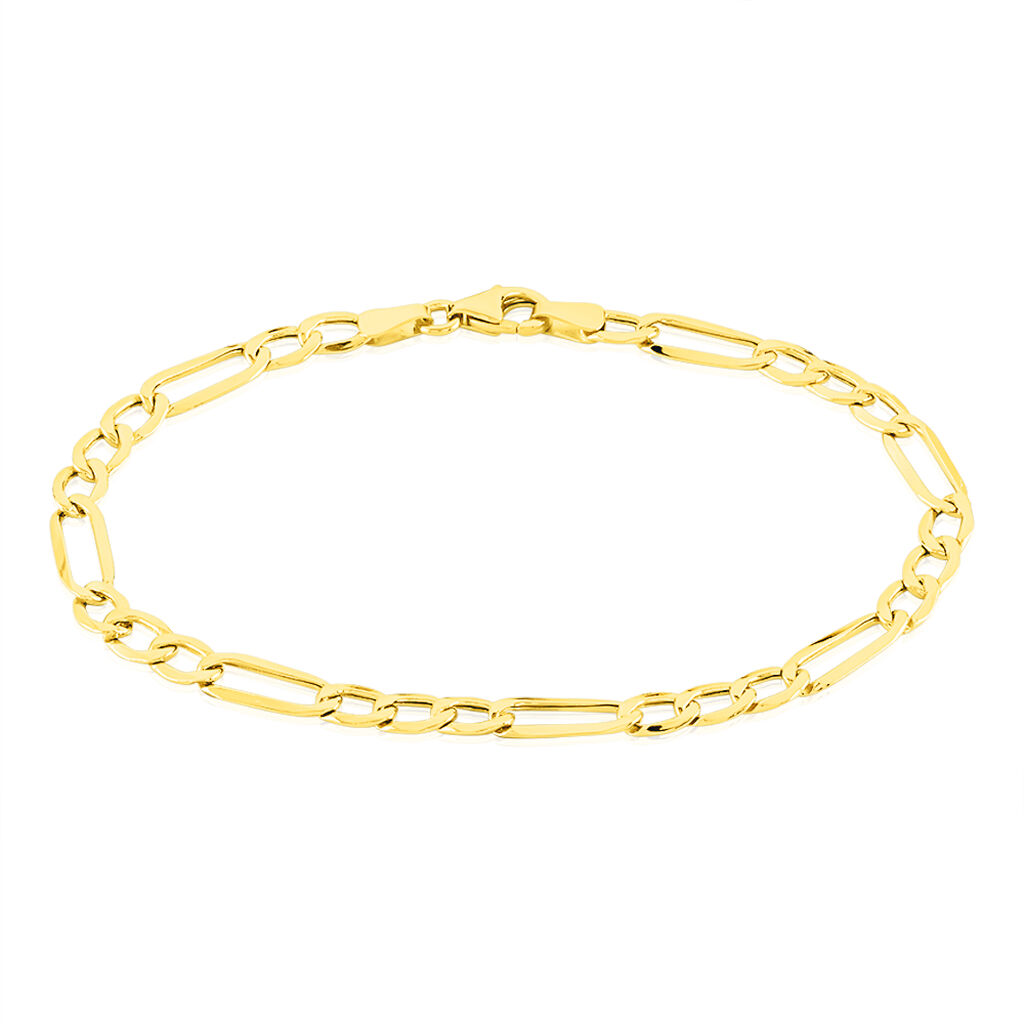 Bracelet Or Jaune Maille Alternée 1/3 - Spannringe Damen | OROVIVO