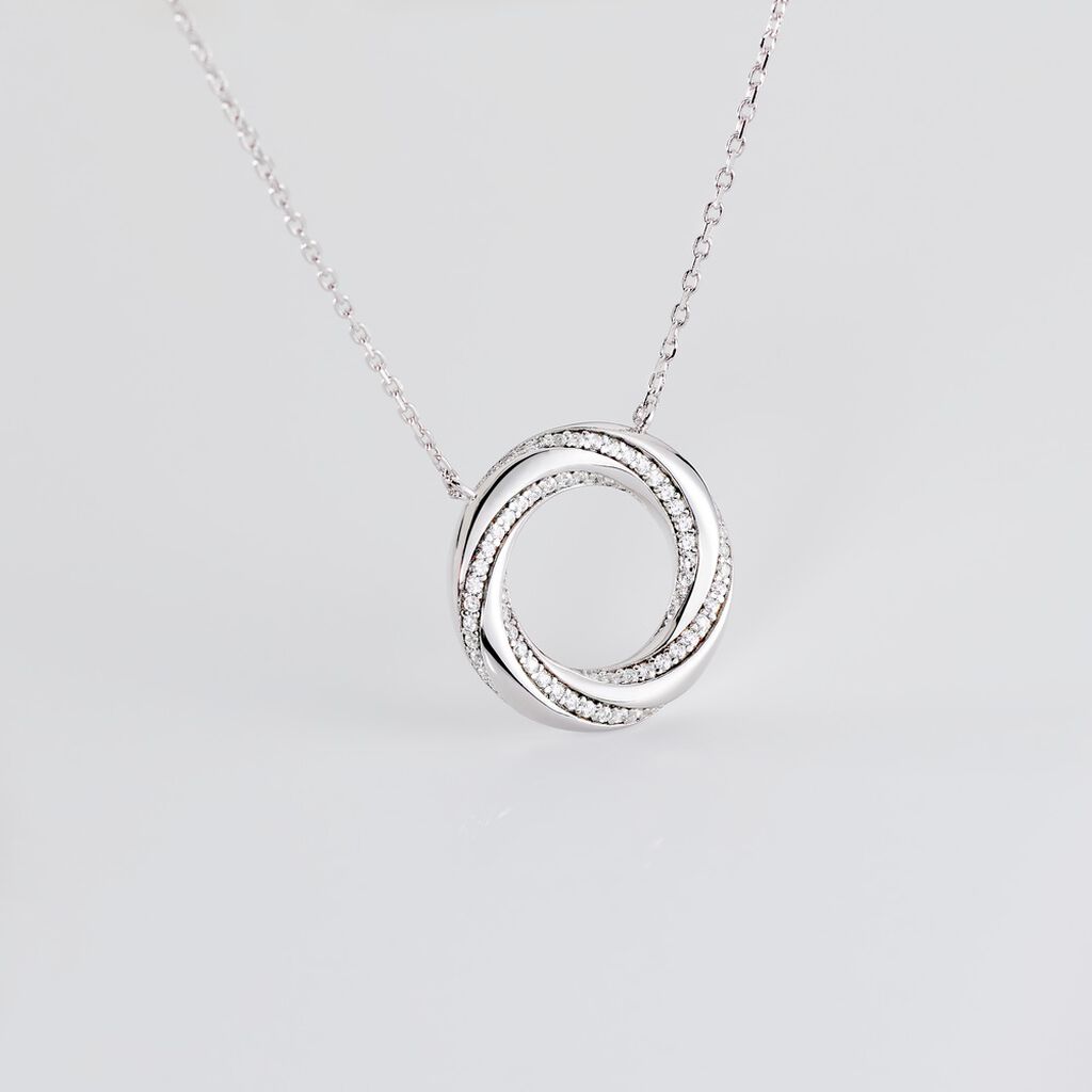 DEMI Damen Collier Silber Silber 925 Zirkonia Wei&szlig;